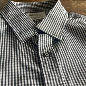 NWOT! Taylor Stitch Black and White Gingham Dress Shirt. Custom, made in USA